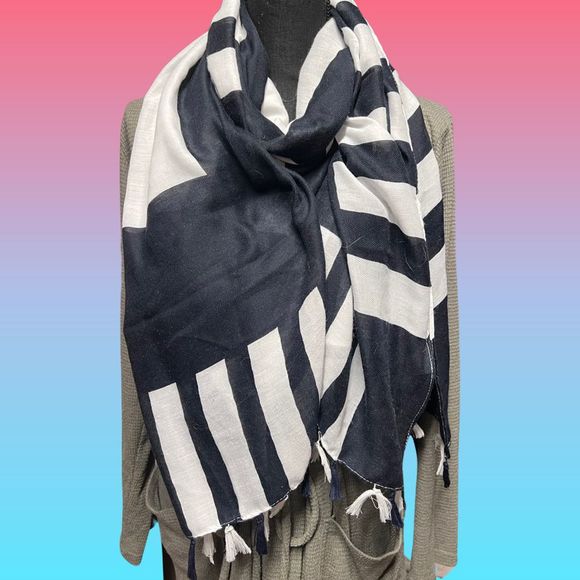 Aldo Accessories - ALDO NAVY & WHITE SCARF